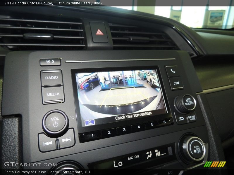 Platinum White Pearl / Black 2019 Honda Civic LX Coupe