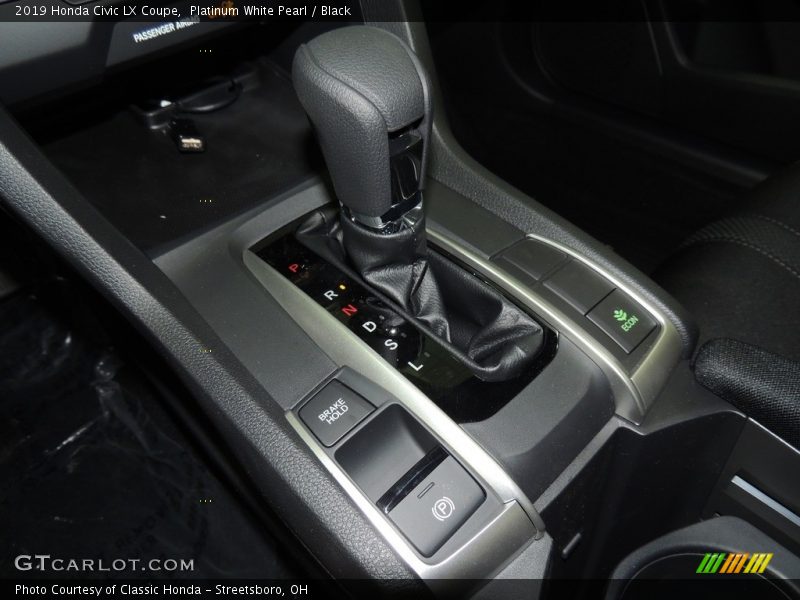 Platinum White Pearl / Black 2019 Honda Civic LX Coupe