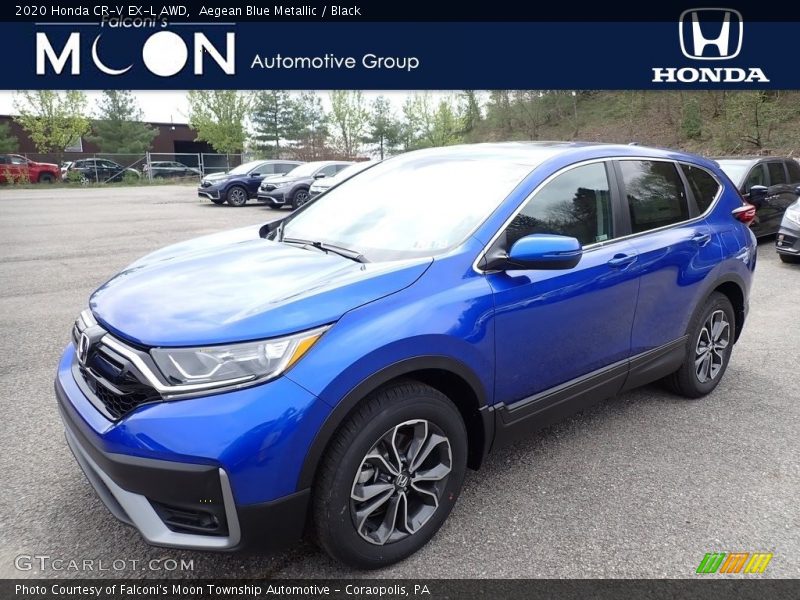 Aegean Blue Metallic / Black 2020 Honda CR-V EX-L AWD
