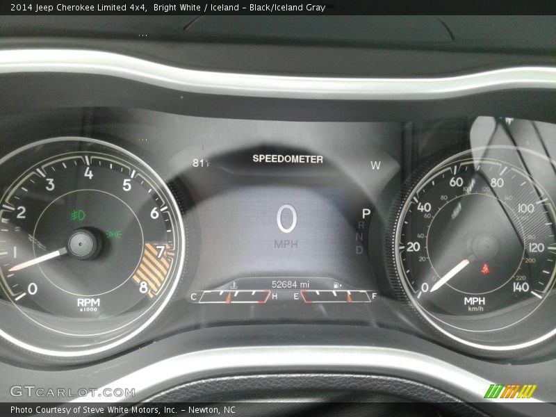 Bright White / Iceland - Black/Iceland Gray 2014 Jeep Cherokee Limited 4x4