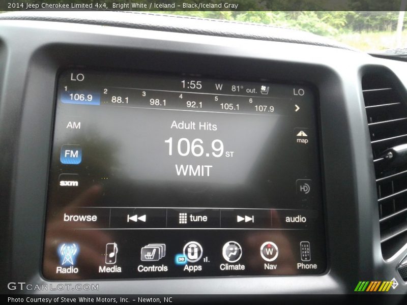Bright White / Iceland - Black/Iceland Gray 2014 Jeep Cherokee Limited 4x4