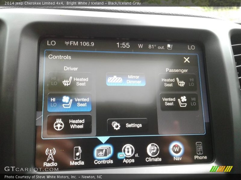 Bright White / Iceland - Black/Iceland Gray 2014 Jeep Cherokee Limited 4x4