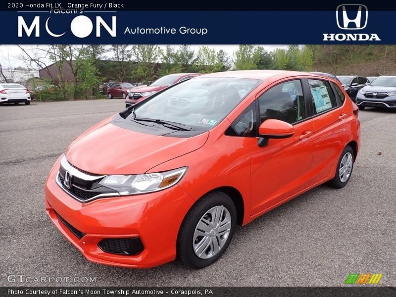 Orange Fury / Black 2020 Honda Fit LX