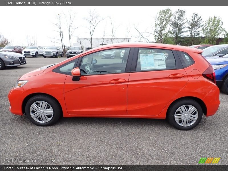 Orange Fury / Black 2020 Honda Fit LX