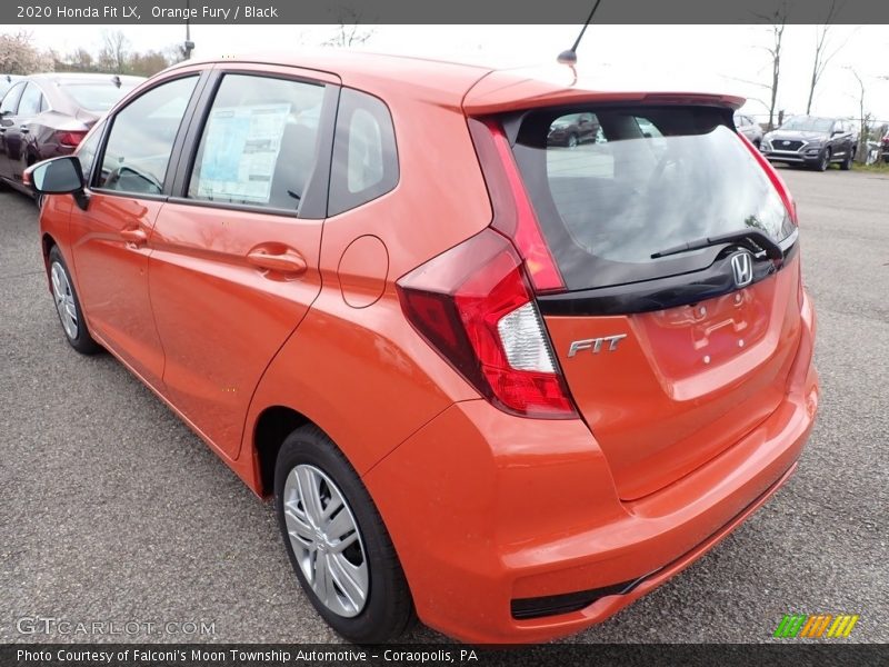 Orange Fury / Black 2020 Honda Fit LX