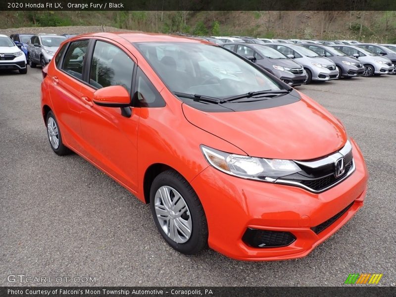 Orange Fury / Black 2020 Honda Fit LX