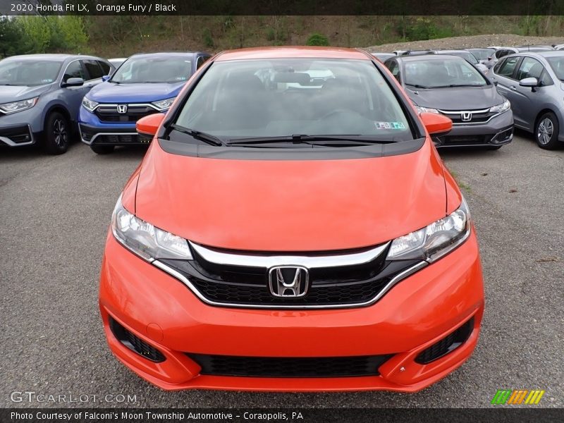 Orange Fury / Black 2020 Honda Fit LX
