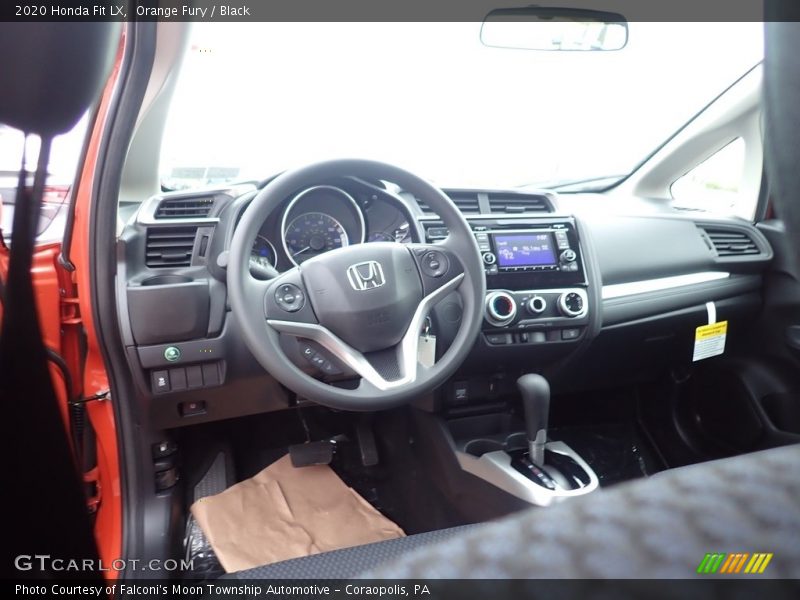 Orange Fury / Black 2020 Honda Fit LX
