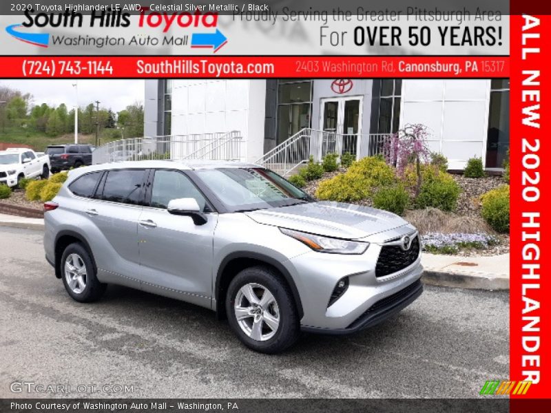 Celestial Silver Metallic / Black 2020 Toyota Highlander LE AWD