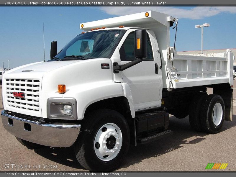 Summit White / Pewter 2007 GMC C Series TopKick C7500 Regular Cab Chassis Dump Truck