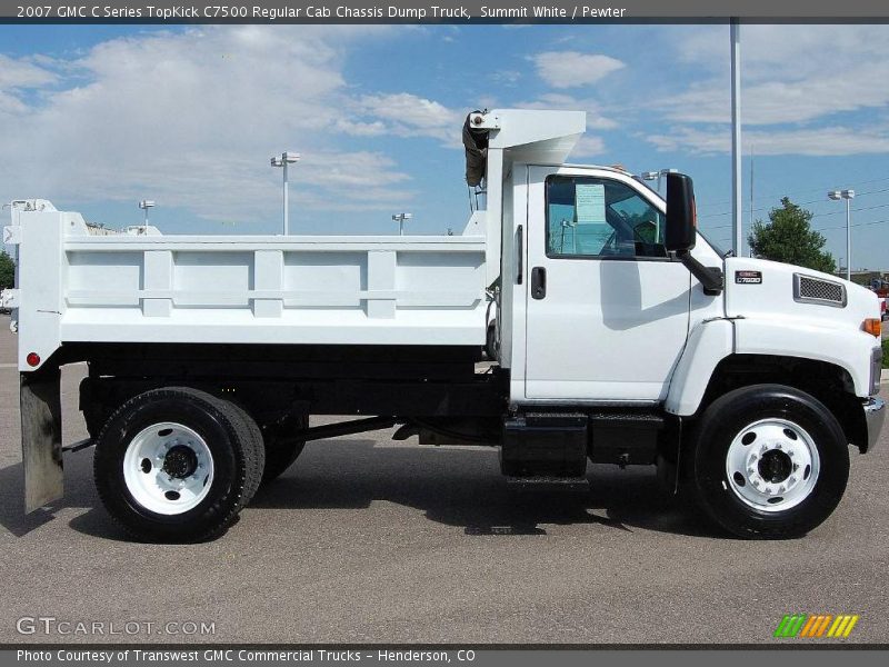 Summit White / Pewter 2007 GMC C Series TopKick C7500 Regular Cab Chassis Dump Truck