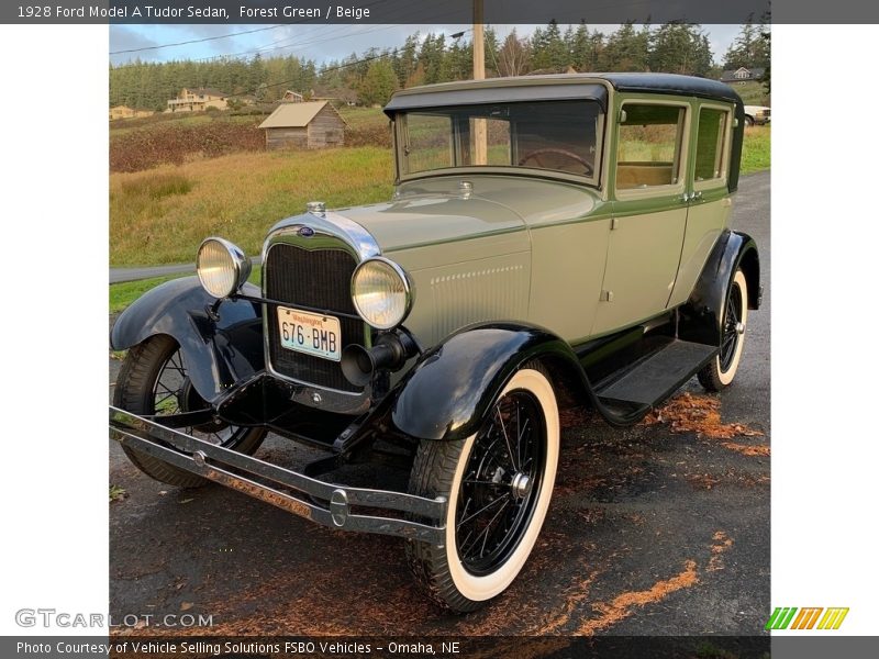 Forest Green / Beige 1928 Ford Model A Tudor Sedan