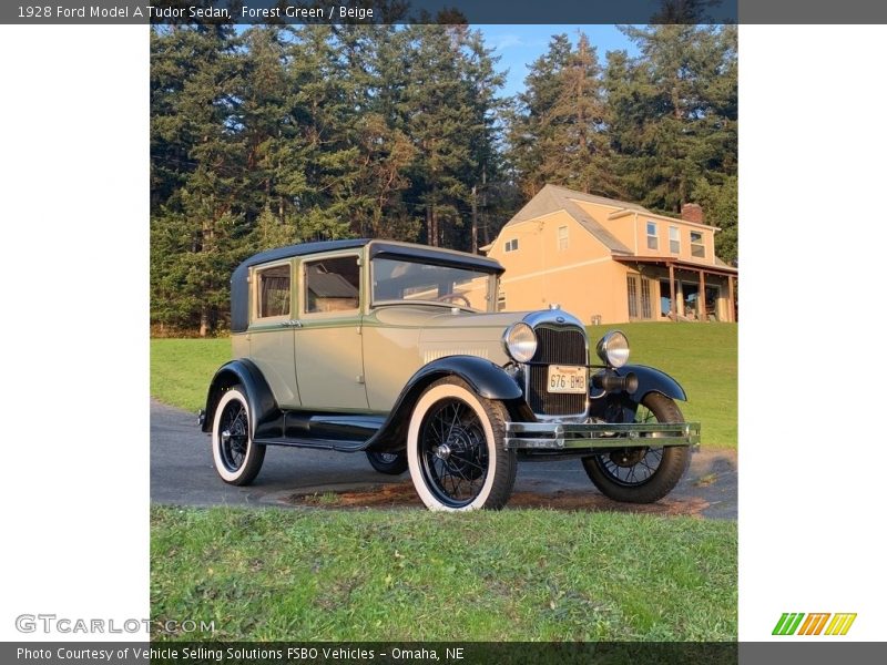 Forest Green / Beige 1928 Ford Model A Tudor Sedan