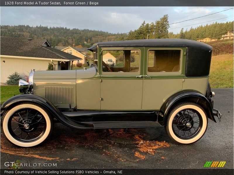 Forest Green / Beige 1928 Ford Model A Tudor Sedan