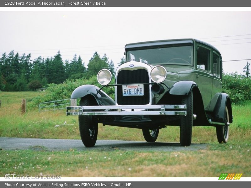 Forest Green / Beige 1928 Ford Model A Tudor Sedan