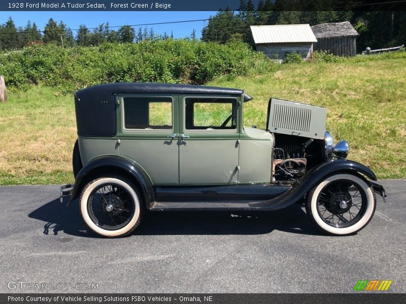 Forest Green / Beige 1928 Ford Model A Tudor Sedan