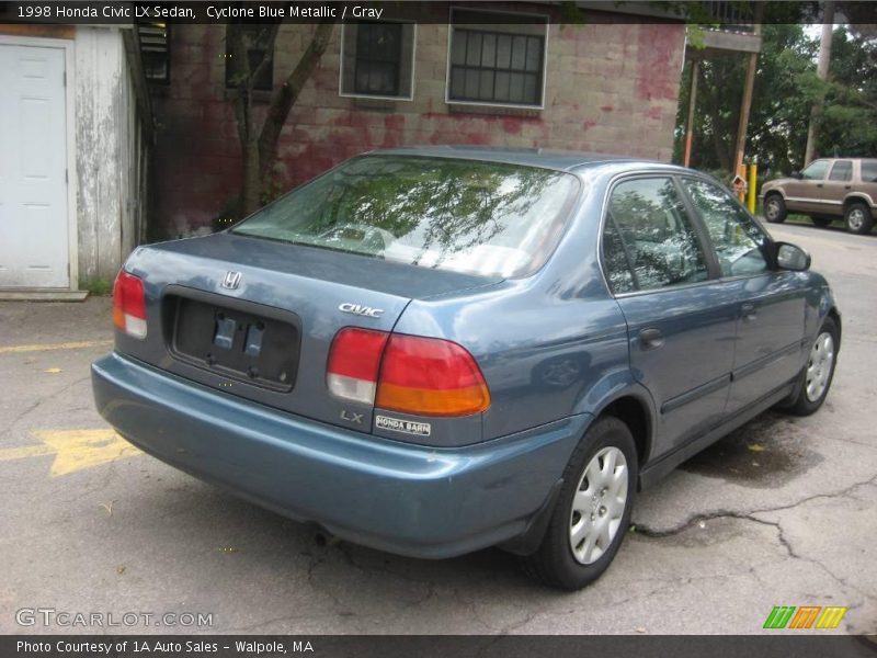 Cyclone Blue Metallic / Gray 1998 Honda Civic LX Sedan