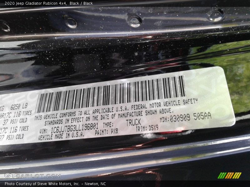 Black / Black 2020 Jeep Gladiator Rubicon 4x4