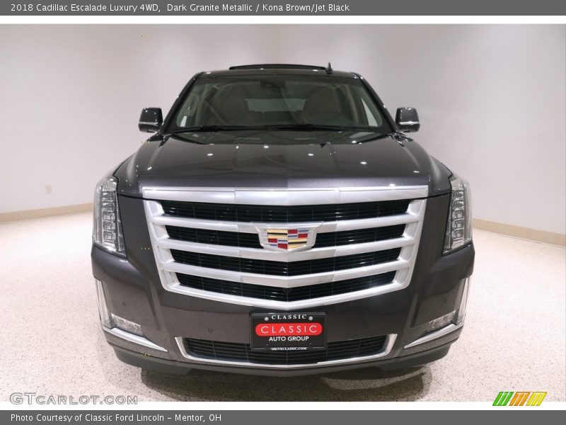 Dark Granite Metallic / Kona Brown/Jet Black 2018 Cadillac Escalade Luxury 4WD