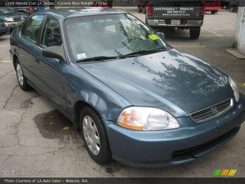 Cyclone Blue Metallic / Gray 1998 Honda Civic LX Sedan