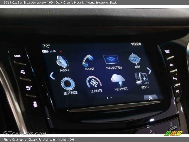 Dark Granite Metallic / Kona Brown/Jet Black 2018 Cadillac Escalade Luxury 4WD