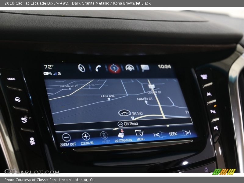 Dark Granite Metallic / Kona Brown/Jet Black 2018 Cadillac Escalade Luxury 4WD