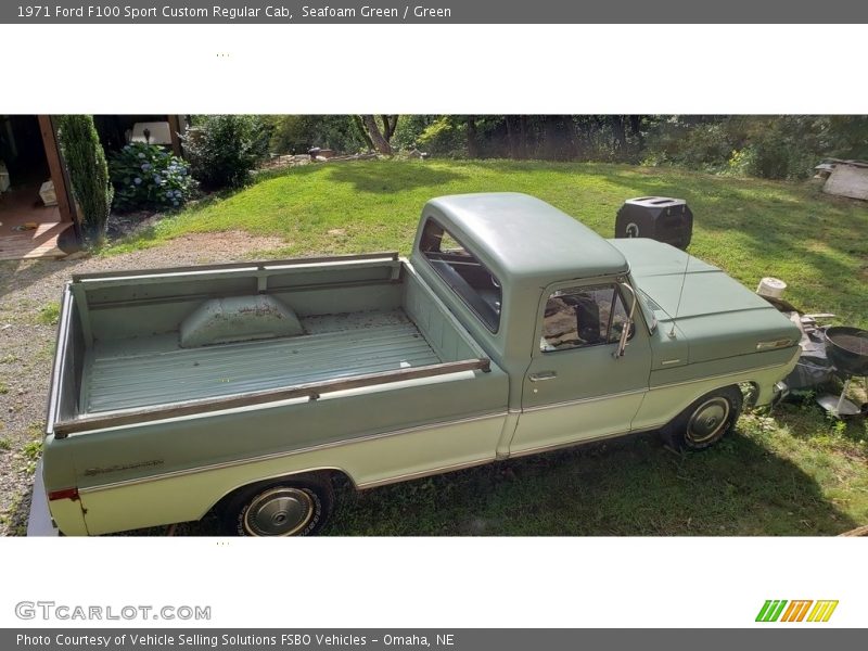Seafoam Green / Green 1971 Ford F100 Sport Custom Regular Cab