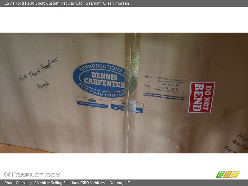 Seafoam Green / Green 1971 Ford F100 Sport Custom Regular Cab