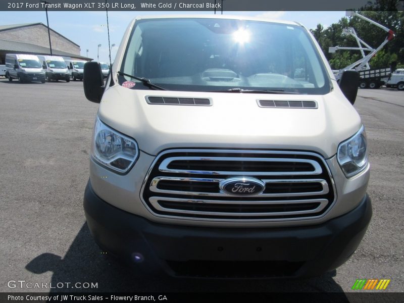 White Gold / Charcoal Black 2017 Ford Transit Wagon XLT 350 LR Long