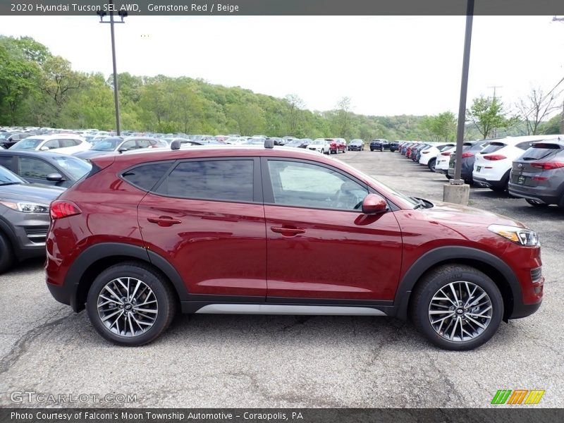 Gemstone Red / Beige 2020 Hyundai Tucson SEL AWD