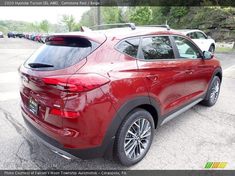 Gemstone Red / Beige 2020 Hyundai Tucson SEL AWD