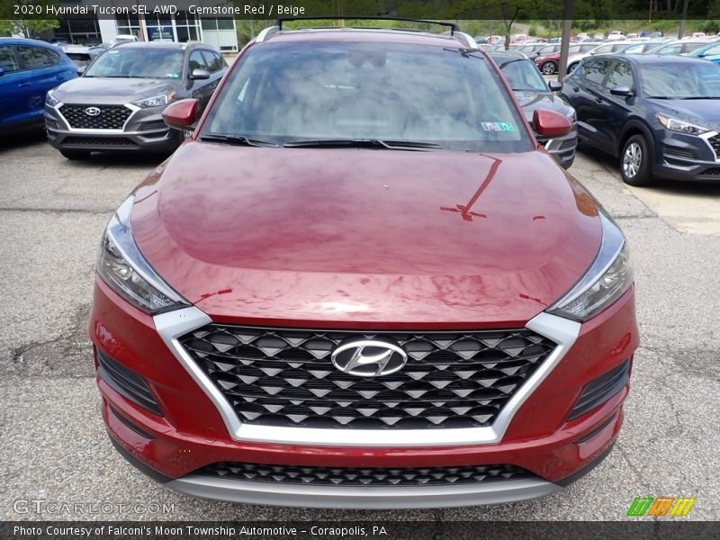 Gemstone Red / Beige 2020 Hyundai Tucson SEL AWD