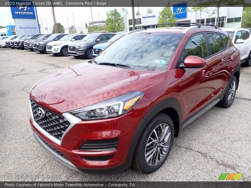 Gemstone Red / Beige 2020 Hyundai Tucson SEL AWD