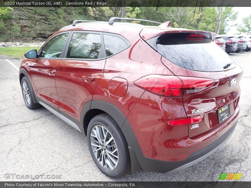 Gemstone Red / Beige 2020 Hyundai Tucson SEL AWD