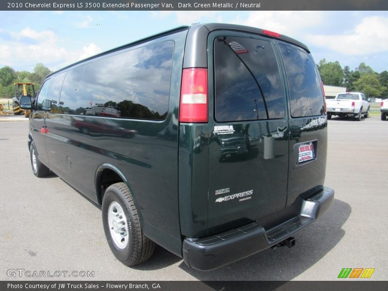 Dark Green Metallic / Neutral 2010 Chevrolet Express LS 3500 Extended Passenger Van