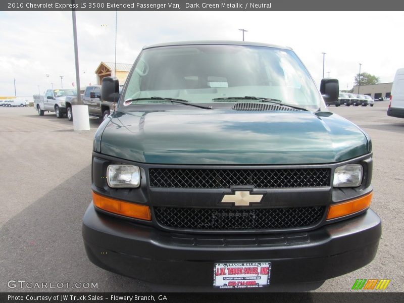 Dark Green Metallic / Neutral 2010 Chevrolet Express LS 3500 Extended Passenger Van