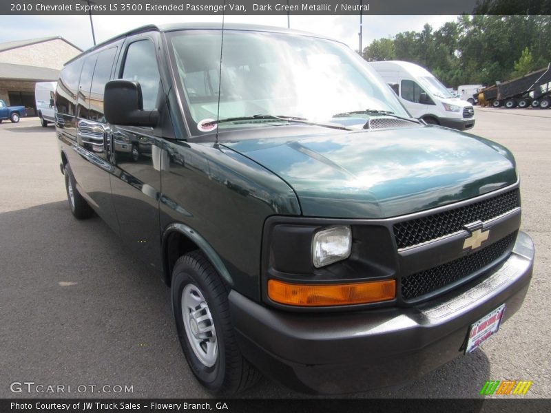 Dark Green Metallic / Neutral 2010 Chevrolet Express LS 3500 Extended Passenger Van