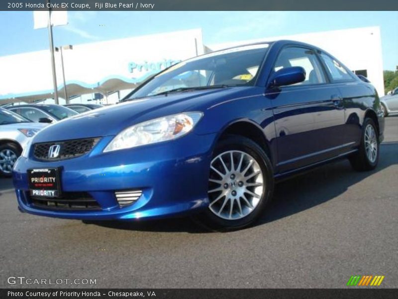 Fiji Blue Pearl / Ivory 2005 Honda Civic EX Coupe