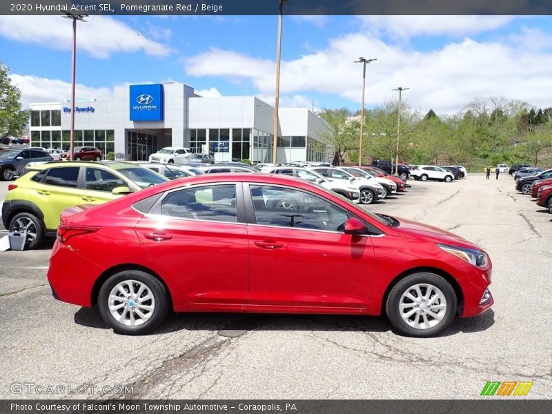 Pomegranate Red / Beige 2020 Hyundai Accent SEL