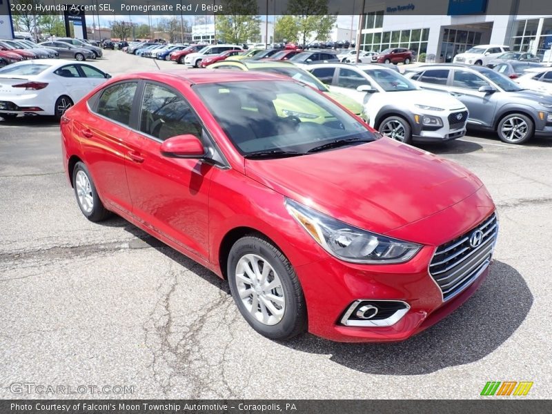 Pomegranate Red / Beige 2020 Hyundai Accent SEL