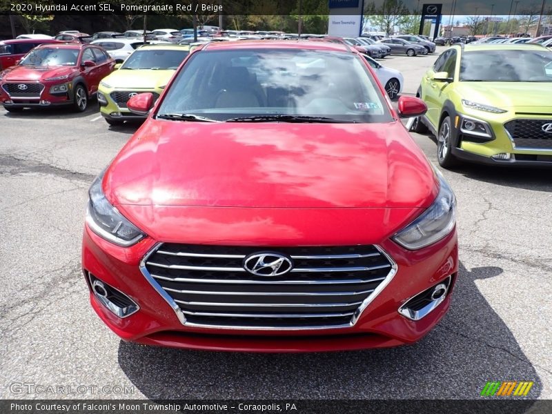 Pomegranate Red / Beige 2020 Hyundai Accent SEL