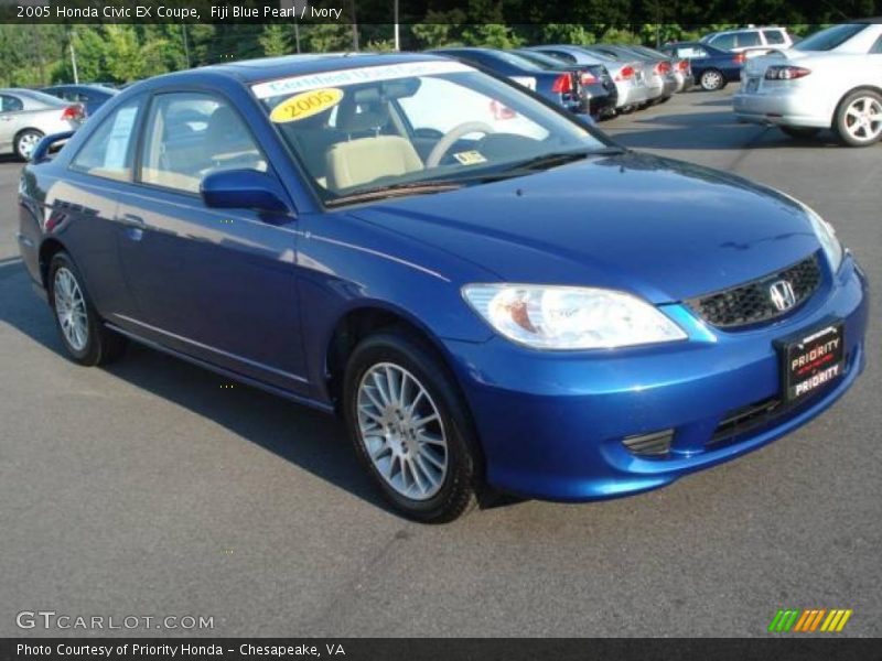 Fiji Blue Pearl / Ivory 2005 Honda Civic EX Coupe