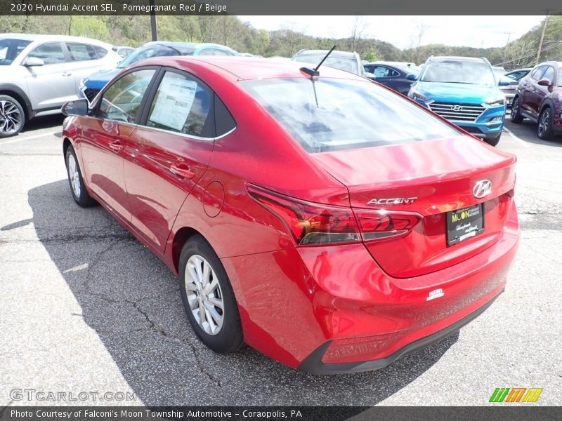 Pomegranate Red / Beige 2020 Hyundai Accent SEL