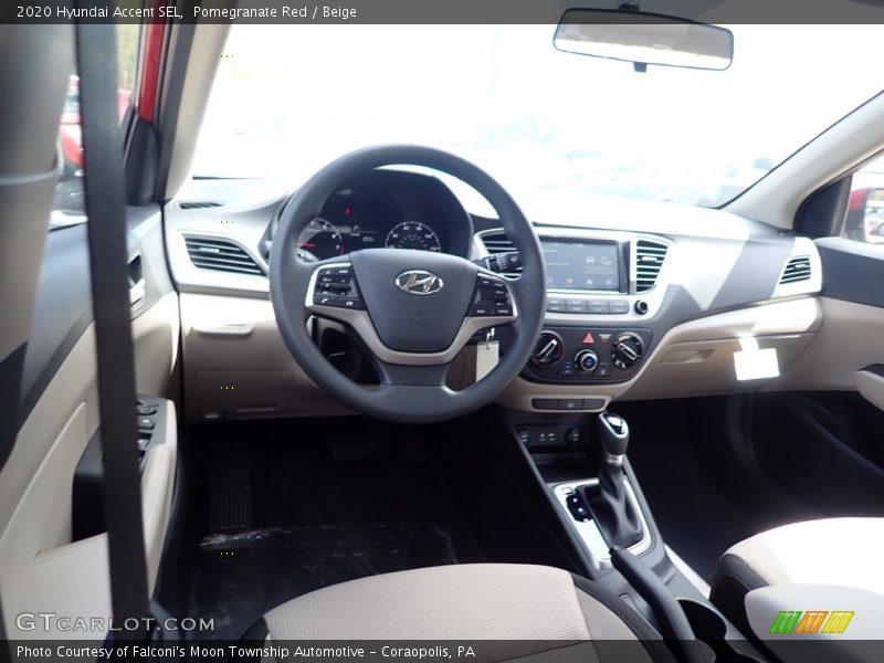 Pomegranate Red / Beige 2020 Hyundai Accent SEL
