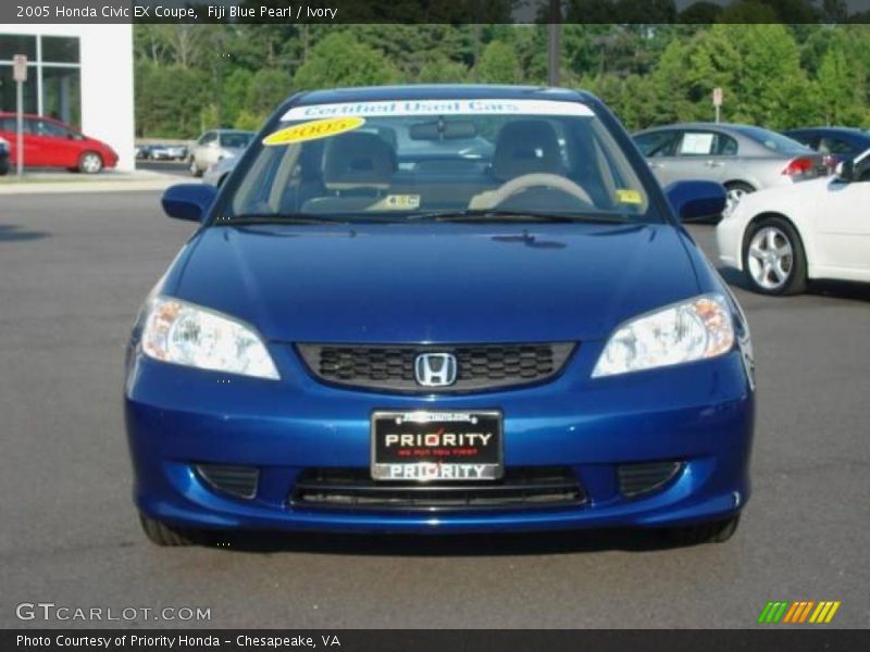 Fiji Blue Pearl / Ivory 2005 Honda Civic EX Coupe