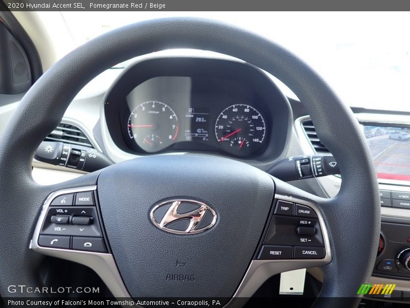 Pomegranate Red / Beige 2020 Hyundai Accent SEL