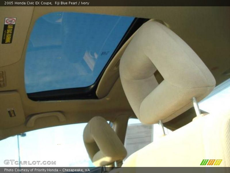 Fiji Blue Pearl / Ivory 2005 Honda Civic EX Coupe