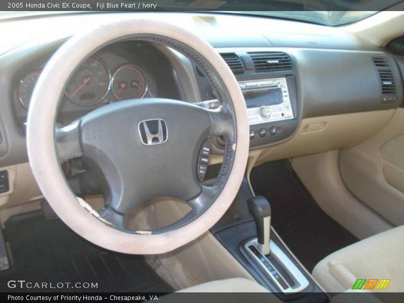 Fiji Blue Pearl / Ivory 2005 Honda Civic EX Coupe