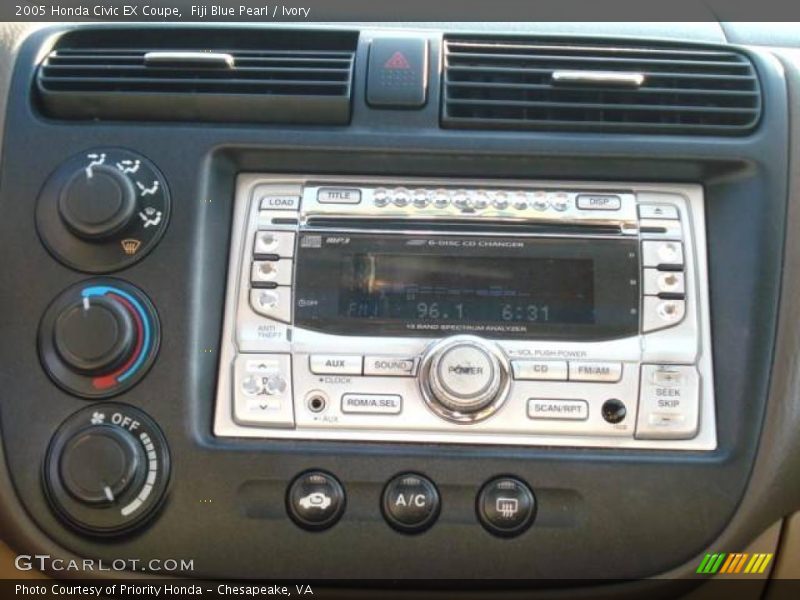 Fiji Blue Pearl / Ivory 2005 Honda Civic EX Coupe