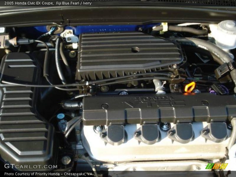 Fiji Blue Pearl / Ivory 2005 Honda Civic EX Coupe